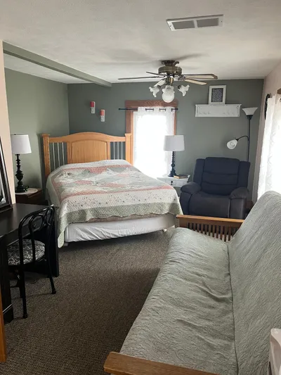 Queen Bed and Futon image